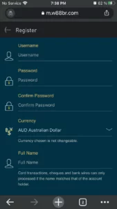 W88 register account