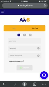 Aw8注册页面